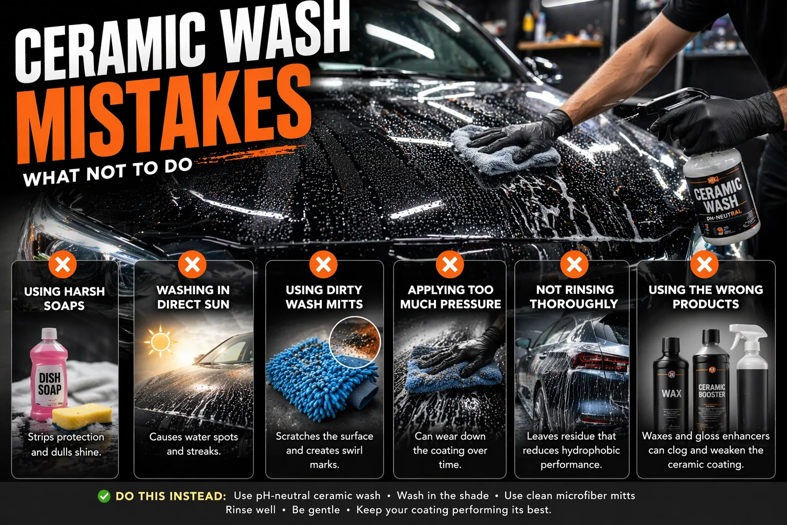 Ceramic-Coated Car Wash Mistakes to Avoid