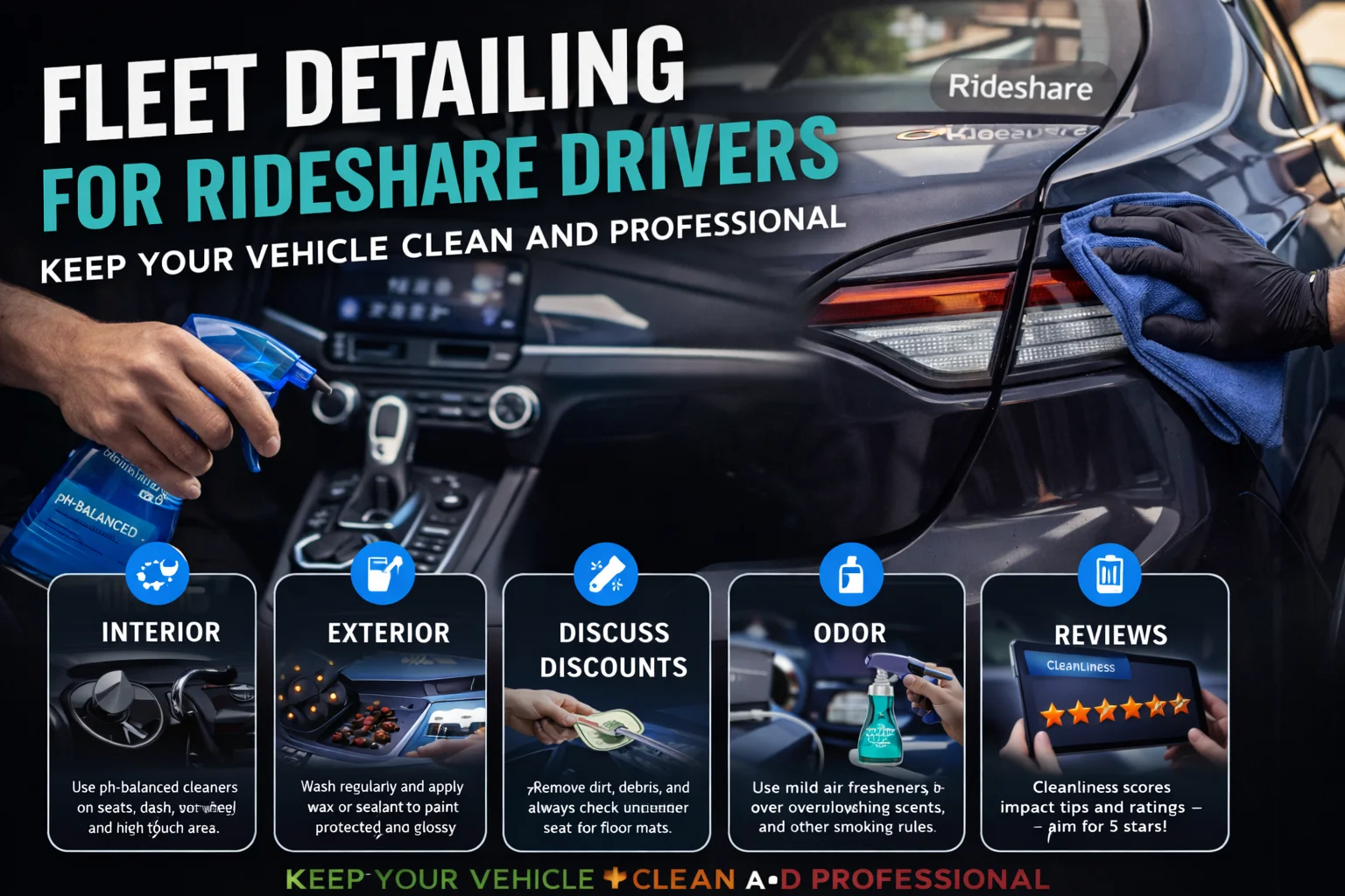 Fleet Detailing Tips for Rideshare and Delivery Drivers