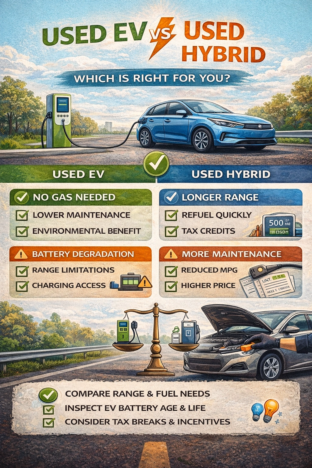 Used EV vs Used Hybrid: Which Is the Smarter Buy?